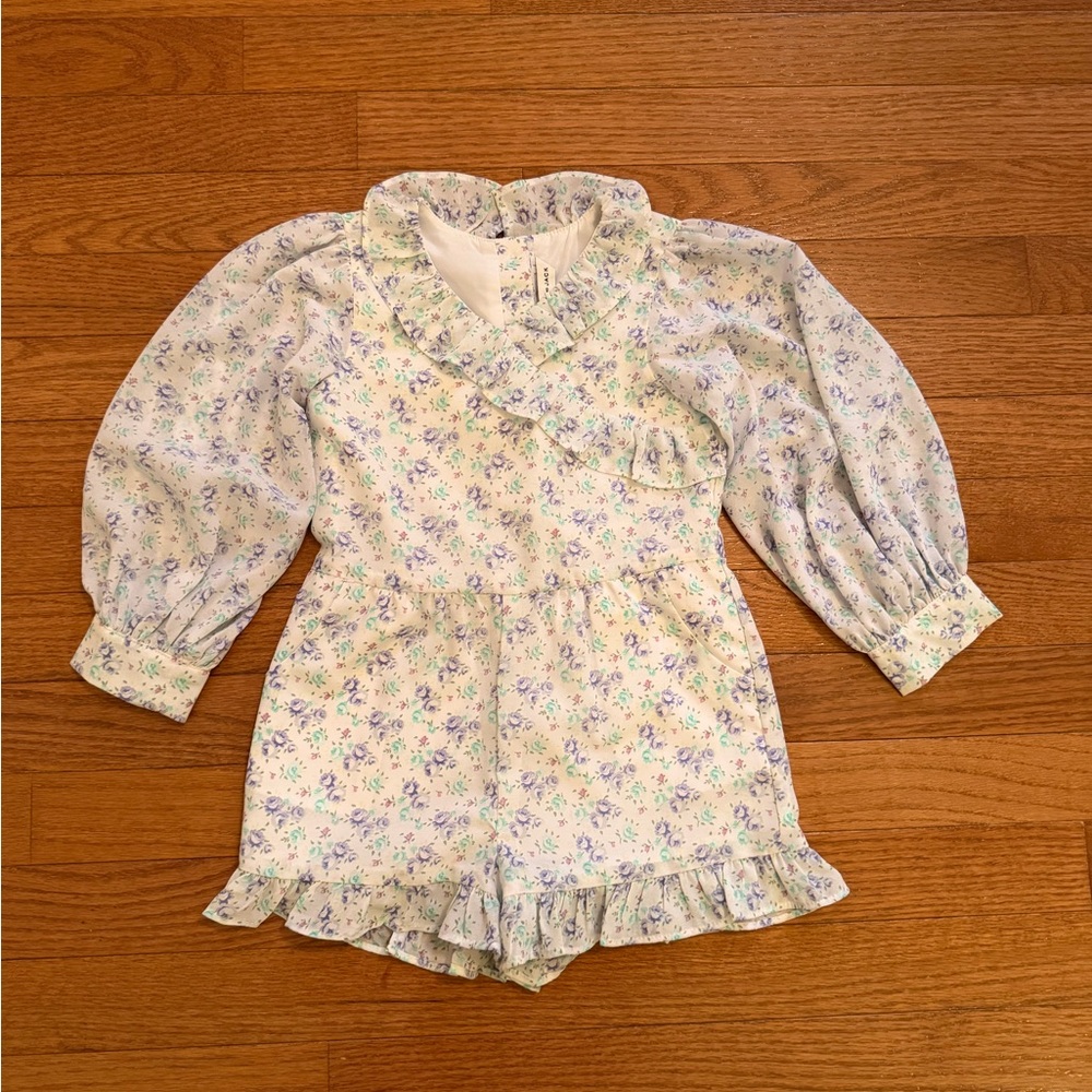 Janie and Jack Easter Spring Floral Chiffon Ruffle Romper
